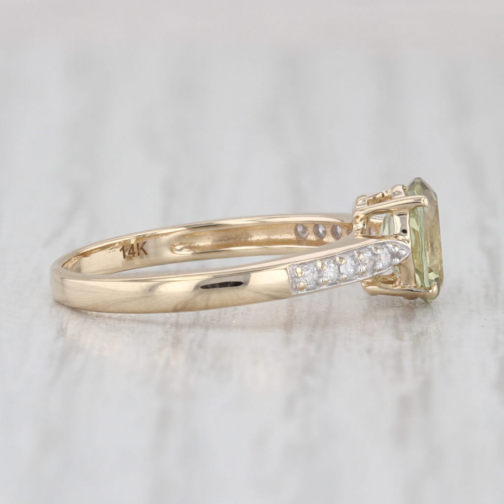 1ctw Oval Diaspore Csarite Diamond Ring 14k Yellow Gold Size 5 COA