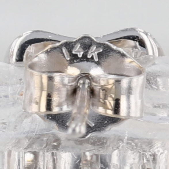 0.25ctw Diamond J-Hook Half Hoop Stud Earrings 14k White Gold Studs