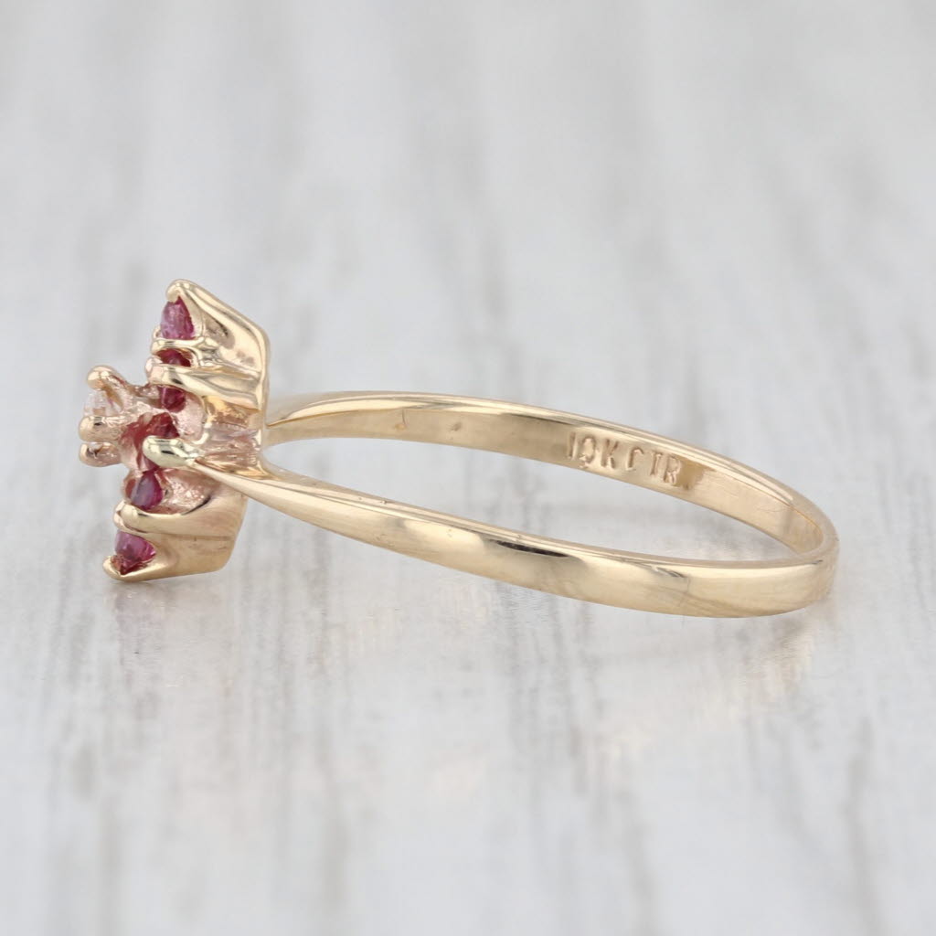 0.16ctw Ruby Diamond Ring 10k Yellow Gold Size 5.75