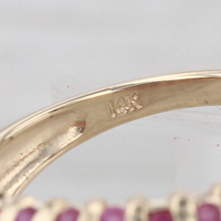 1ctw Ruby Scalloped Ring 14k Yellow Gold Size 7.25
