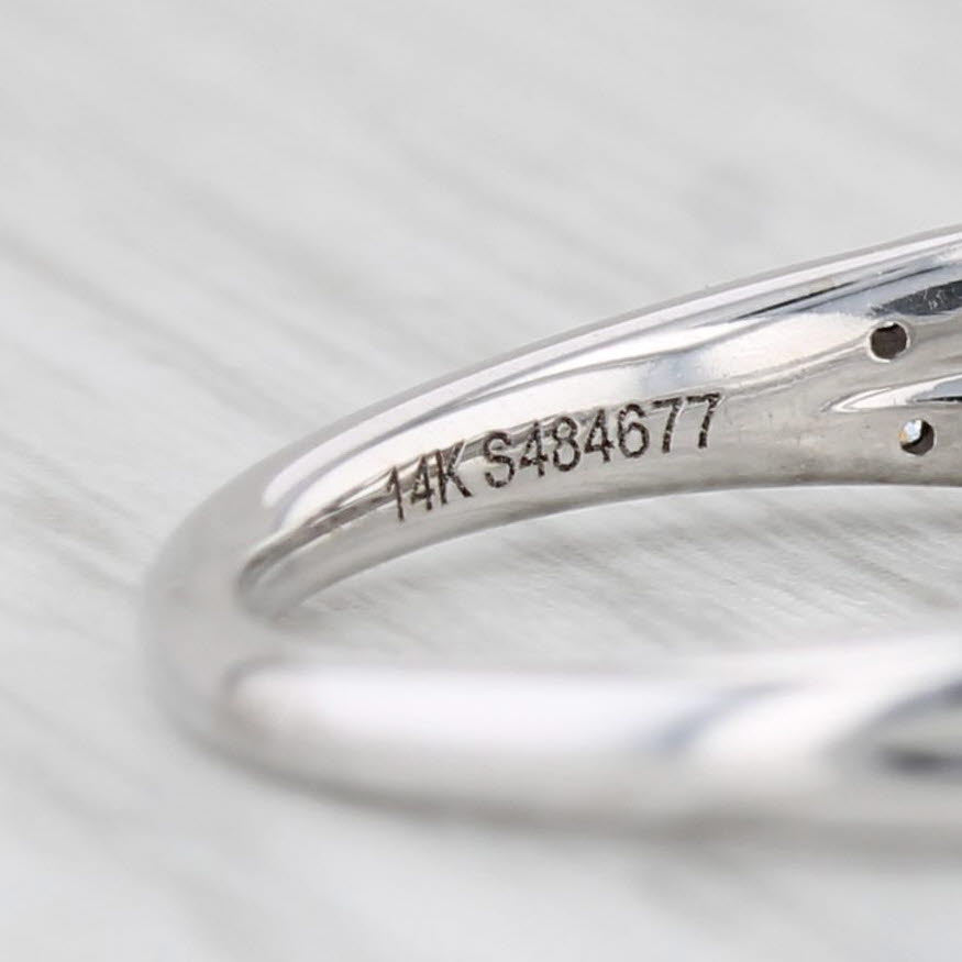 Light Gray 1.65ctw Black White Princess Diamond Ring 14k White Gold Sz 8 Engagement Gabriel