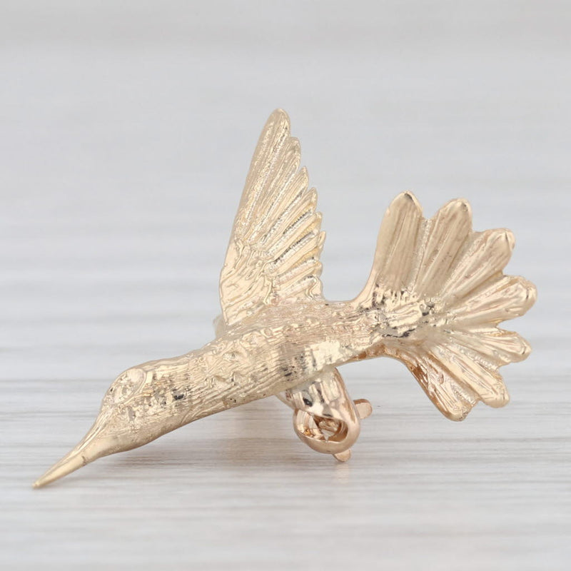 Small Hummingbird Pin 14k Yellow Gold Brooch
