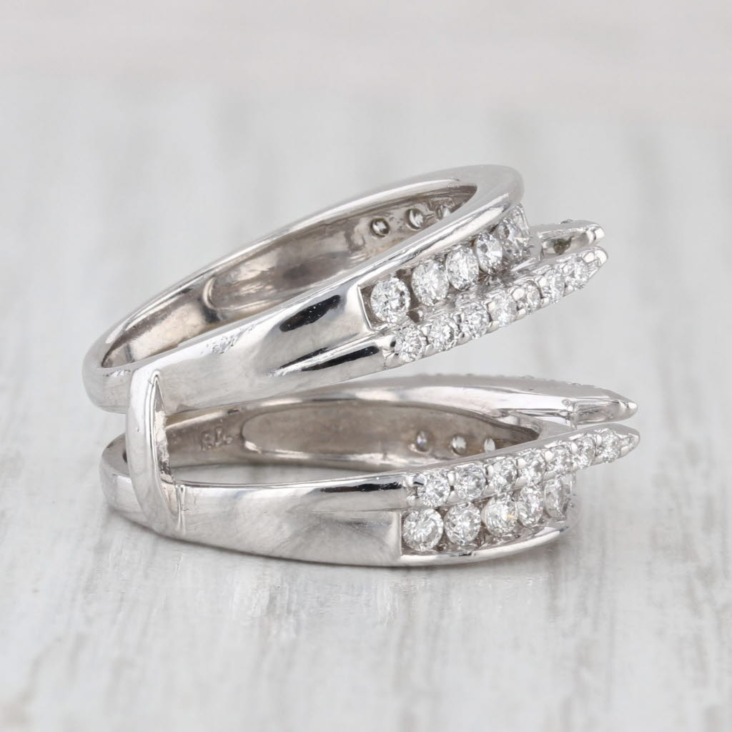0.85ctw Diamond Ring Jacket Enhancer Guard 14k White Gold Wedding Band Size 6.5