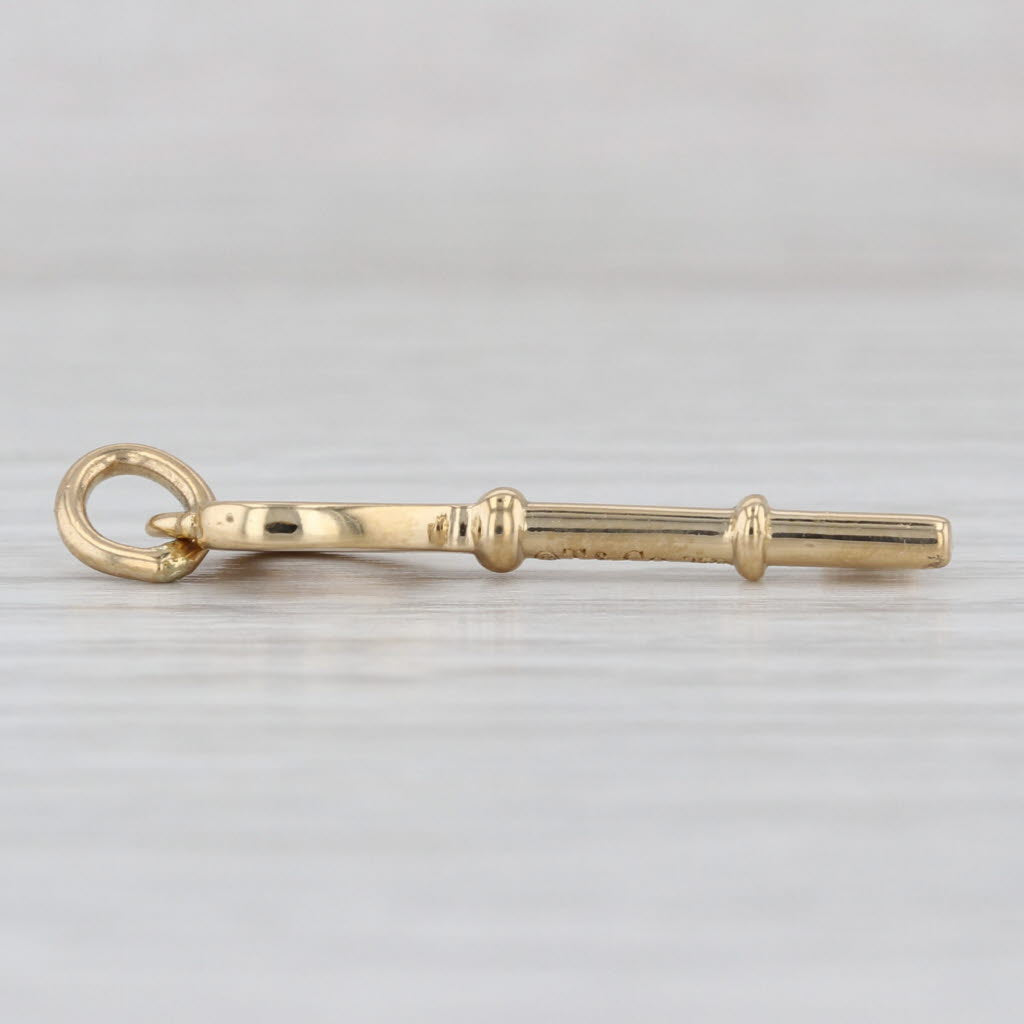 Tiffany & Co Small Heart Skeleton Key Pendant 18k Yellow Gold Charm