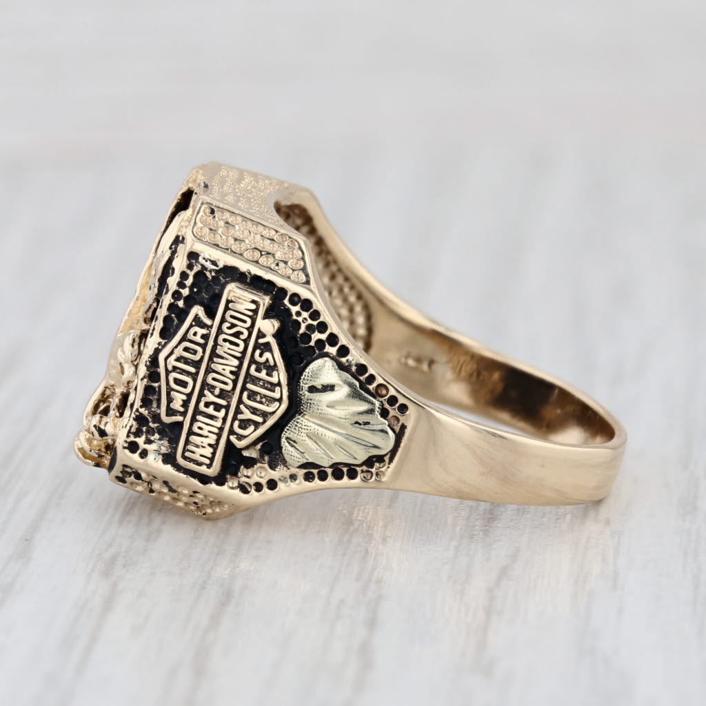 Harley Davidson Motorcycles Logo Eagle Ring 10k Gold Statement Size 12 Stamper