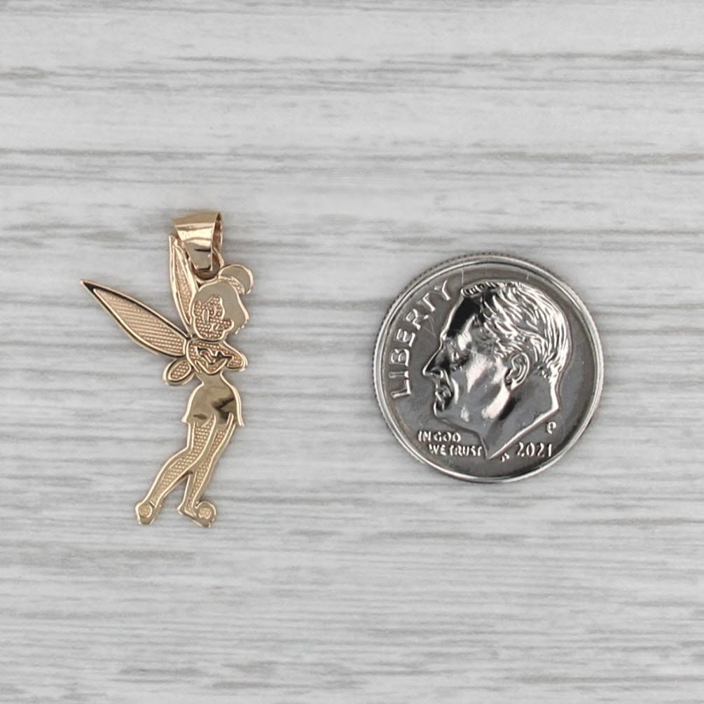 Disney Tinkerbell Pendant 10k Yellow Gold Cartoon Fairy