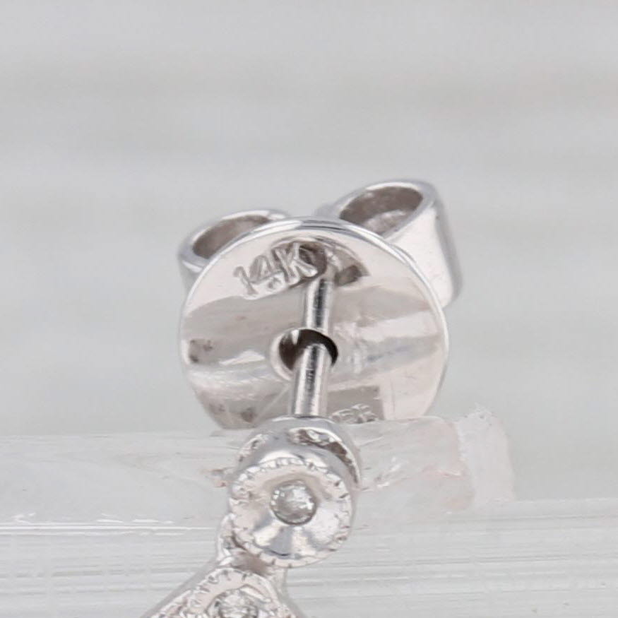 Gray 0.20ctw Diamond Cross Hatch Drop Earrings 14k White Gold