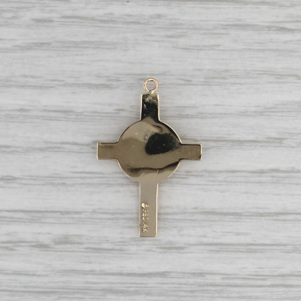 Prayer Hands Cross Pendant 14k Yellow Gold Charm