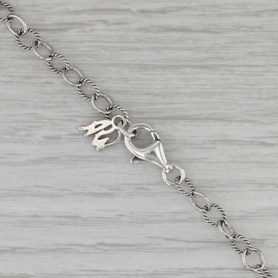 Southwestern Bull Skull Necklace Sterling Silver 16.75" Cable Cable Statement