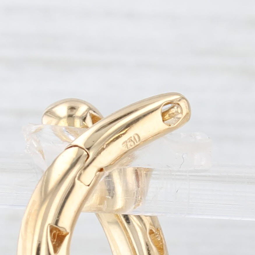 Beige 0.75ctw Diamond Front Facing Hoop Earrings 18k Yellow Gold Snap Top Hoops