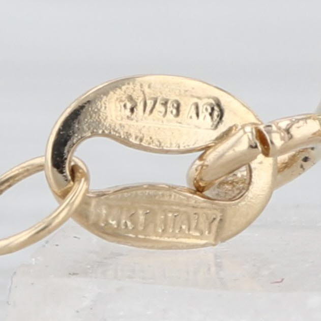 Tapering Beads Necklace 14k Yellow Gold 18" Cable Chain