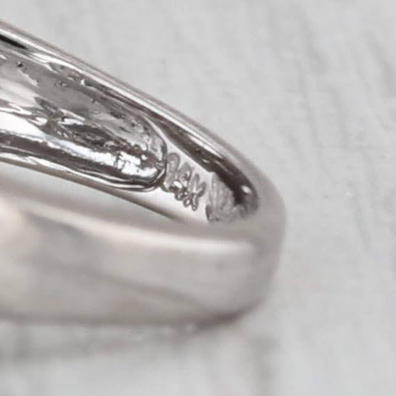 Black Cultured Pearl Diamond Ring 14k White Gold Size 5