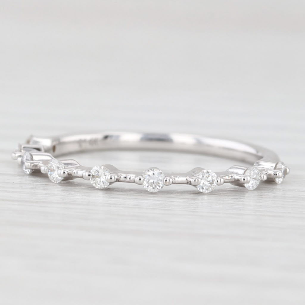 Light Gray New 0.19ctw Diamond Wedding Band 14k White Gold Stackable Anniversary Ring 6.5