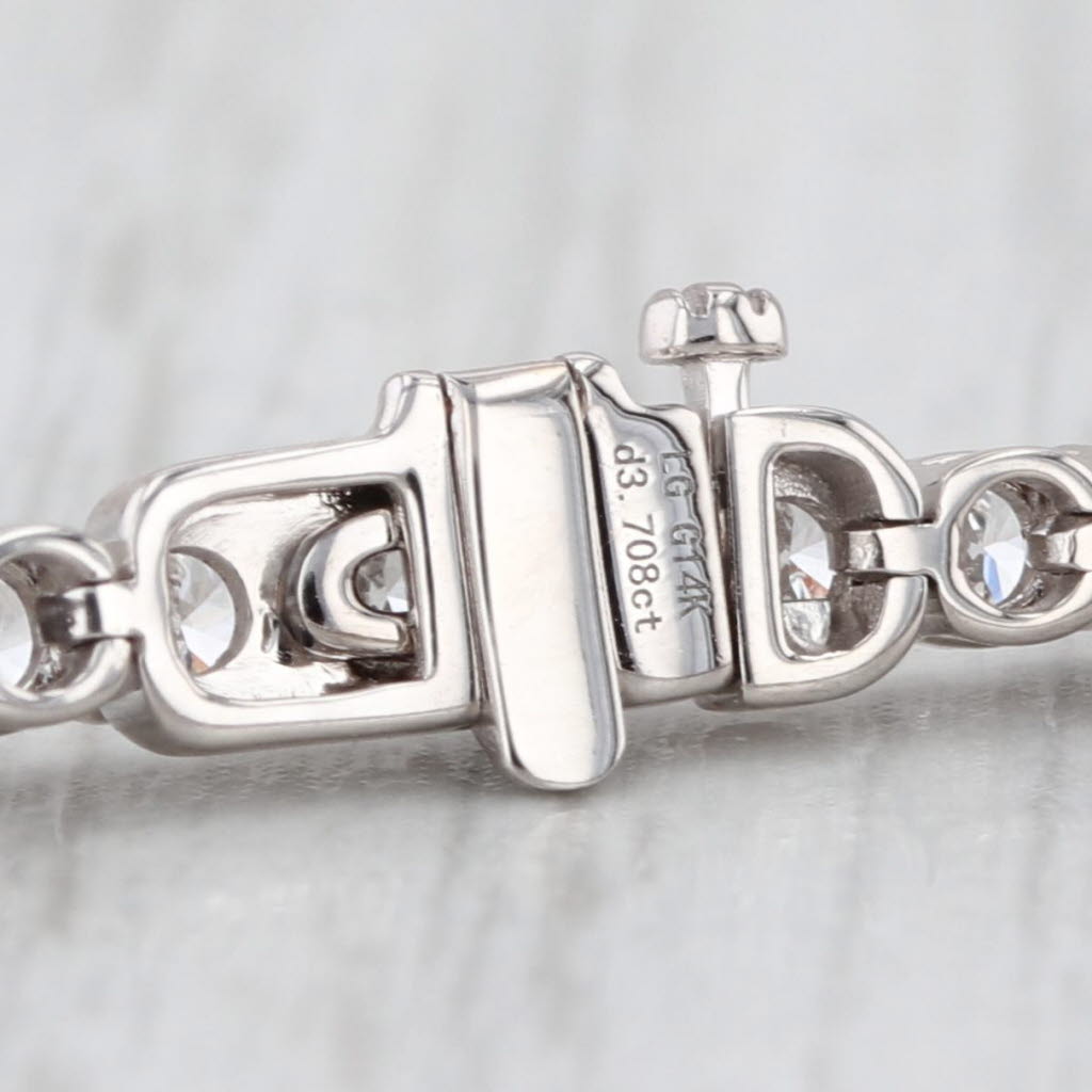 New 3.71ctw Lab Grown Diamond Tennis Bracelet 14k White Gold VS2 F-G 7"