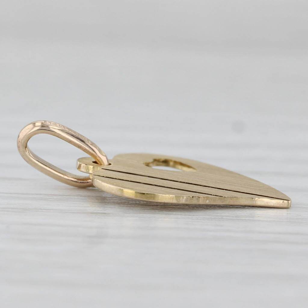 Light Gray Heart in Heart Pendant 14k Yellow Gold Charm Engravable