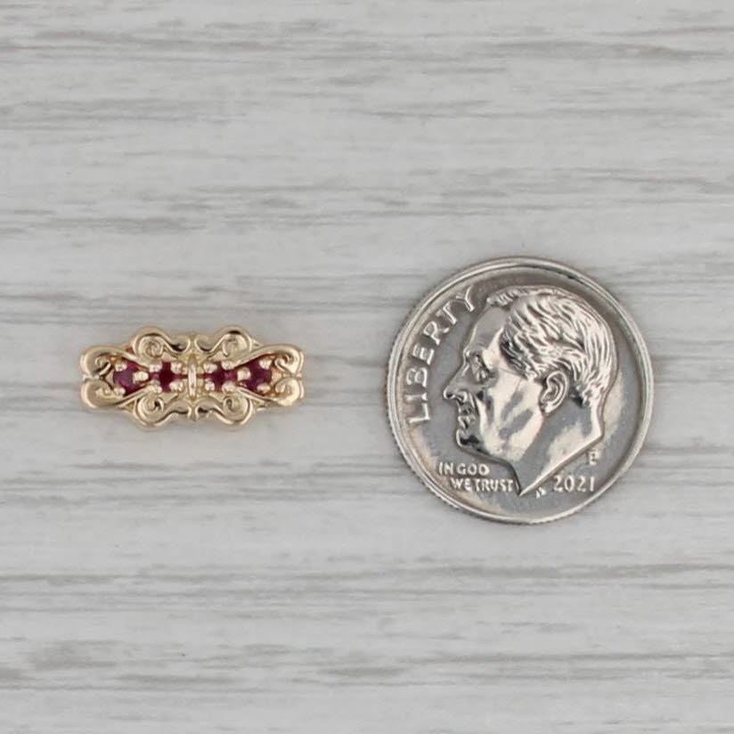 0.16ctw Ruby Slide Bracelet Charm 14k Yellow Gold Ornate Daffer