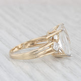7.75ct Cushion Colorless Topaz Ring 10k Yellow Gold Size 6.25
