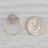 Vintage Diamond Ring 14k White Yellow Gold Size 5
