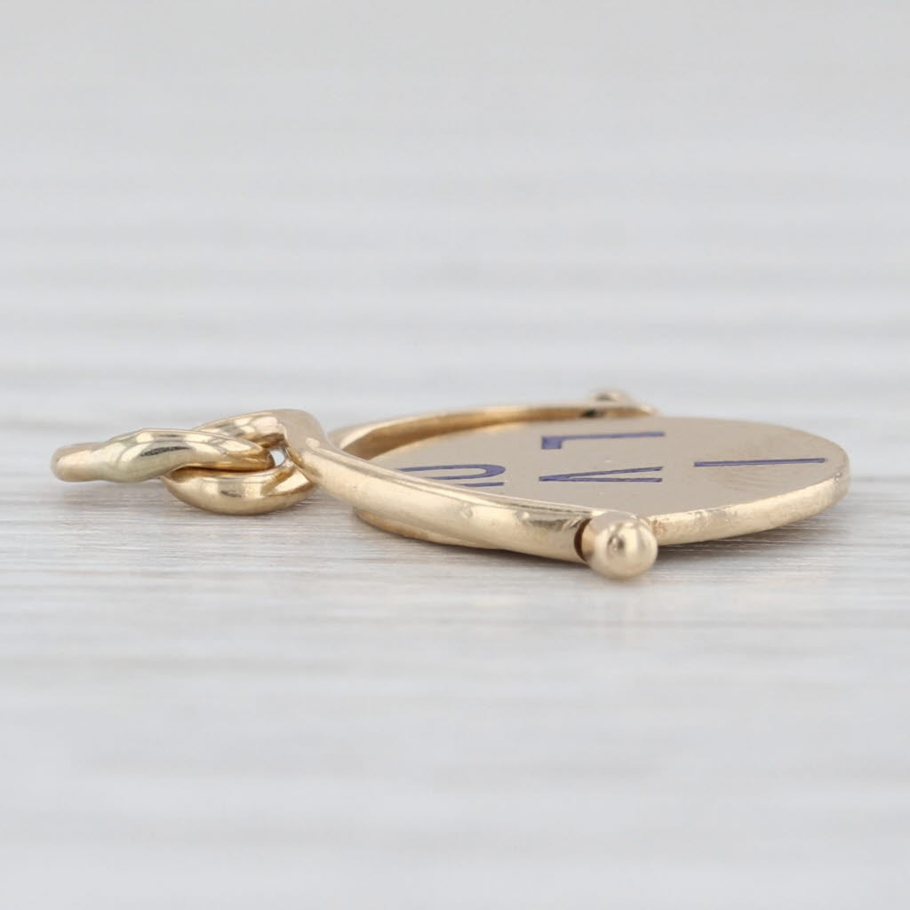 Vintage I Love You Flip Pendant 14k Yellow Gold Charm