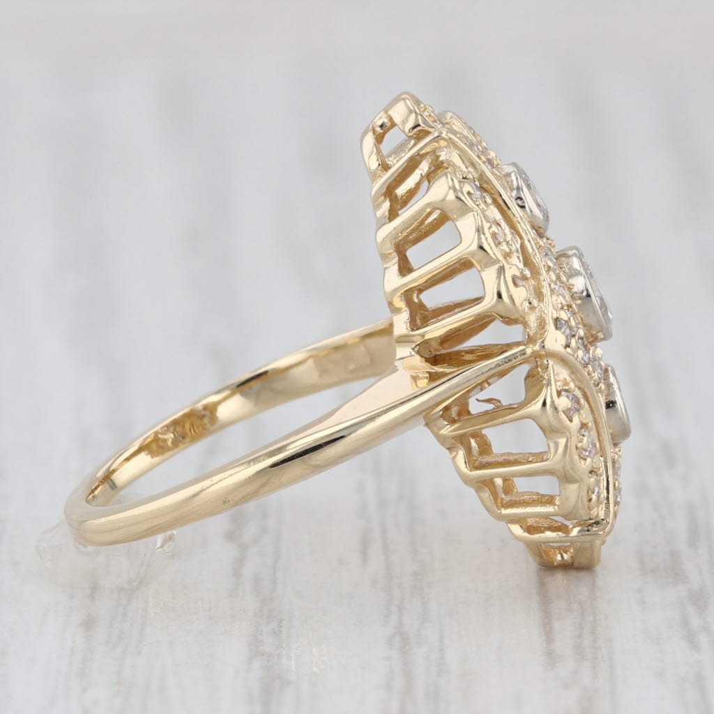 Vintage 0.56ctw Diamond Princess Ring 14k Yellow Gold Size 6