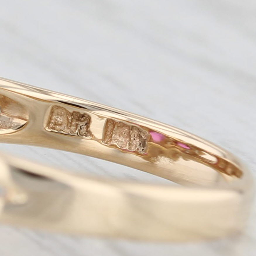 Light Gray 1.12ctw Marquise Ruby Diamond Halo Ring 14k Yellow Gold Size 5.25