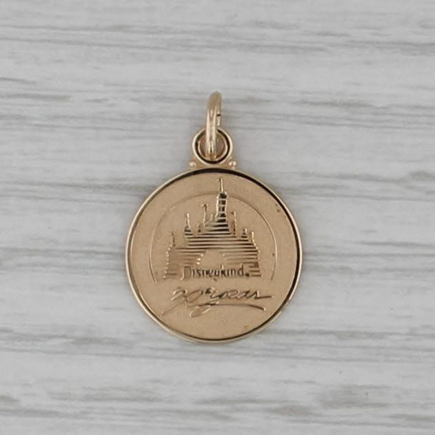 Disneyland 30 Year Anniversary Castle Pendant 14k Gold Souvenir Charm Rare