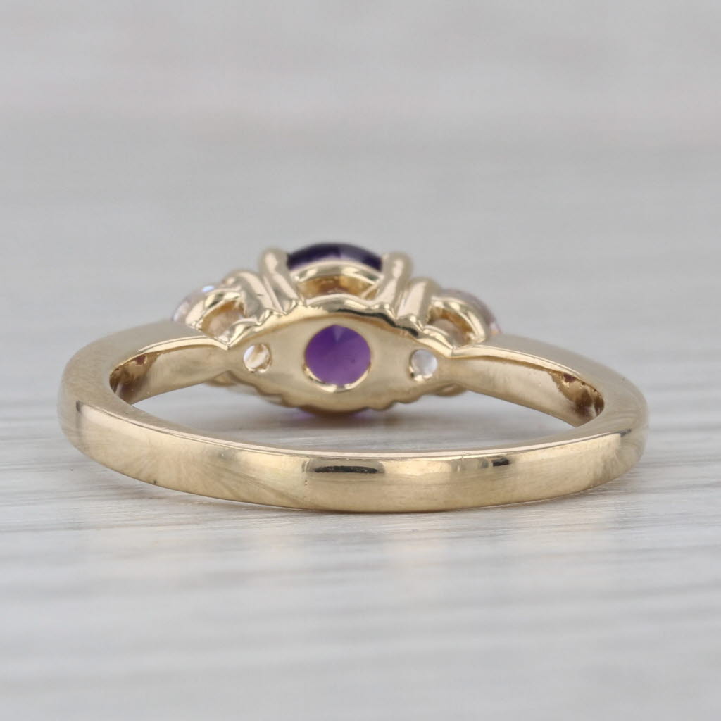 Gray 1.46ctw Amethyst Cubic Zirconia Ring 14k Yellow Gold Size 8