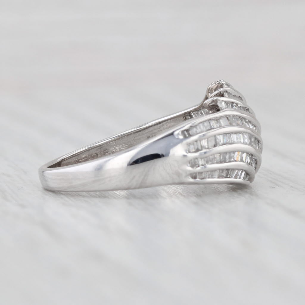 0.70ctw Diamond Layered Bypass Ring 10k White Gold Size 8