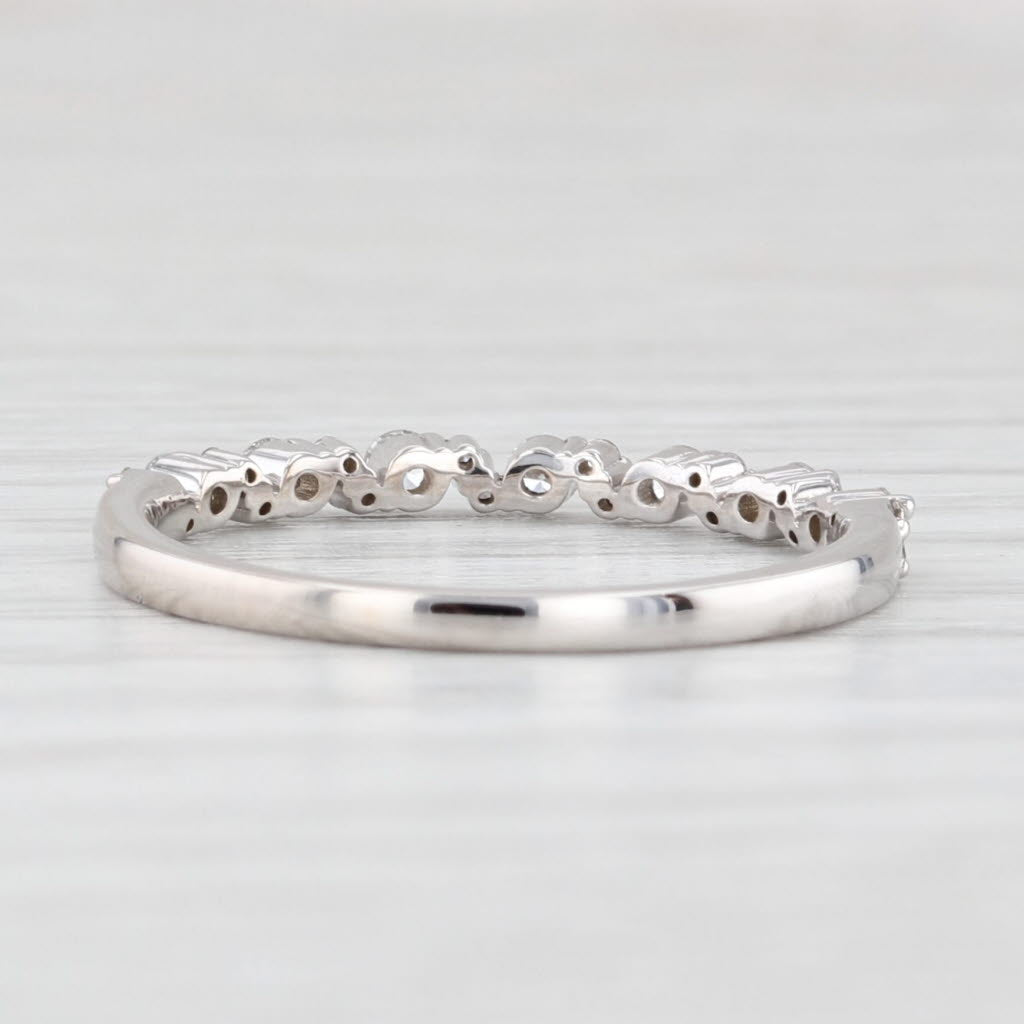 Light Gray New 0.25ctw Diamond Wedding Band 14k White Gold Stackable Anniversary Ring 6.5