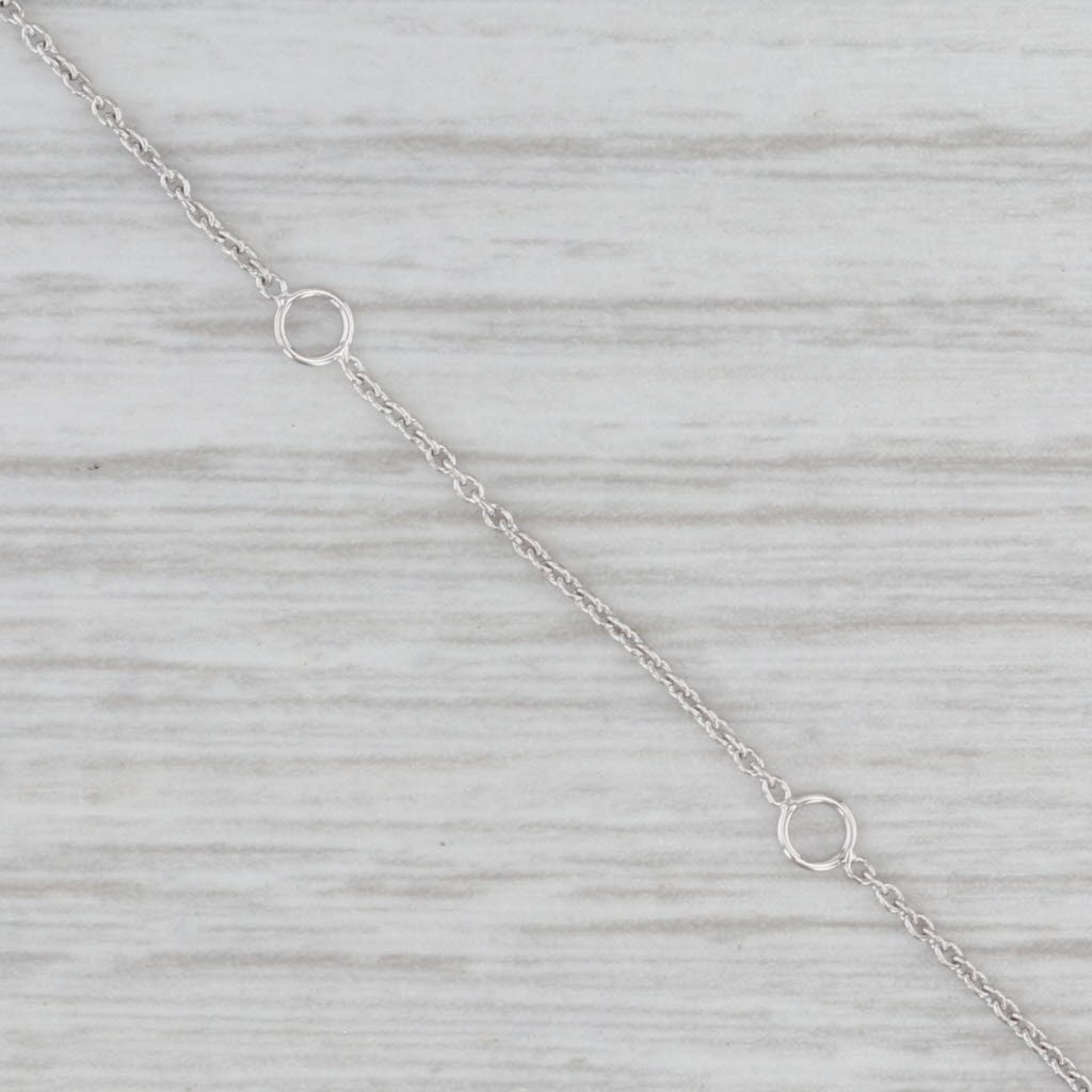 New 0.15ctw Diamond Cluster Pendant Necklace 14k White Gold Adjustable