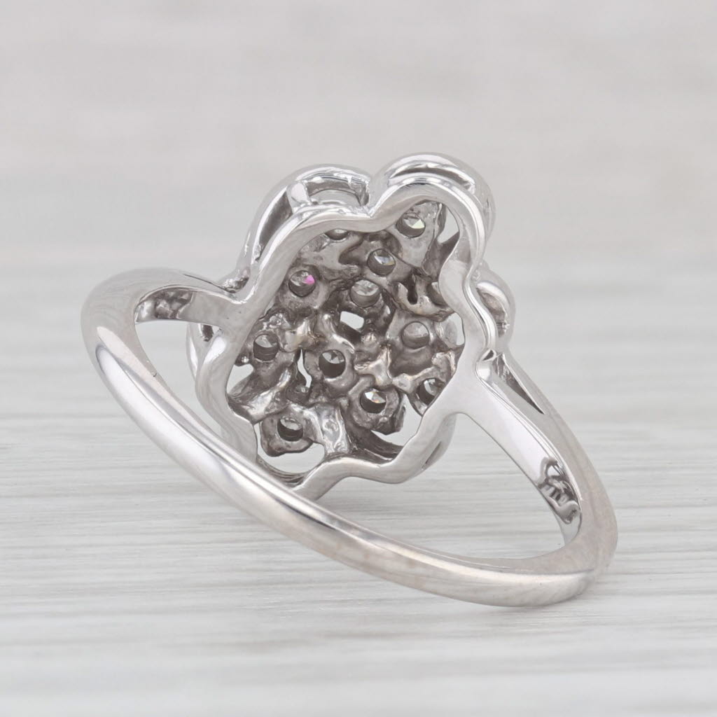 Light Gray 0.33ctw Diamond Cluster Ring 14k White Gold Size 7