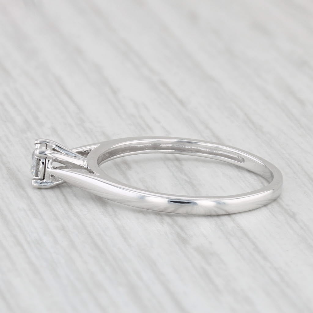 Light Gray Diamond Round Solitaire Engagement Ring 10k White Gold Size 7.25