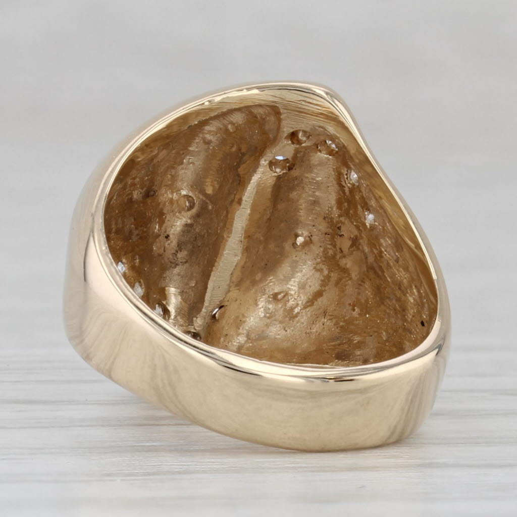Gray 0.34ctw Diamond Bypass Ring 14k Yellow Gold Size 4.25