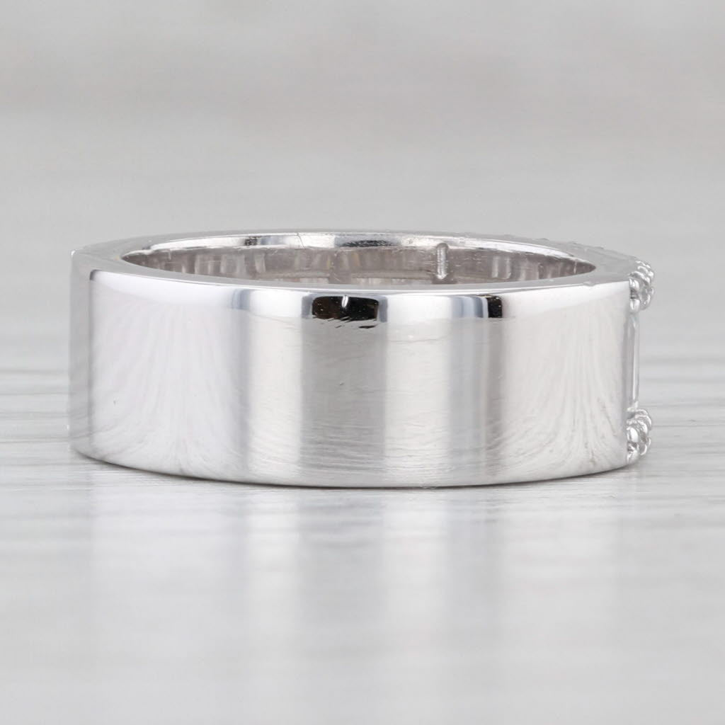Light Gray 2.17ctw Moissanite Ring 14k White Gold Size 5.75 Stackable Wedding Band