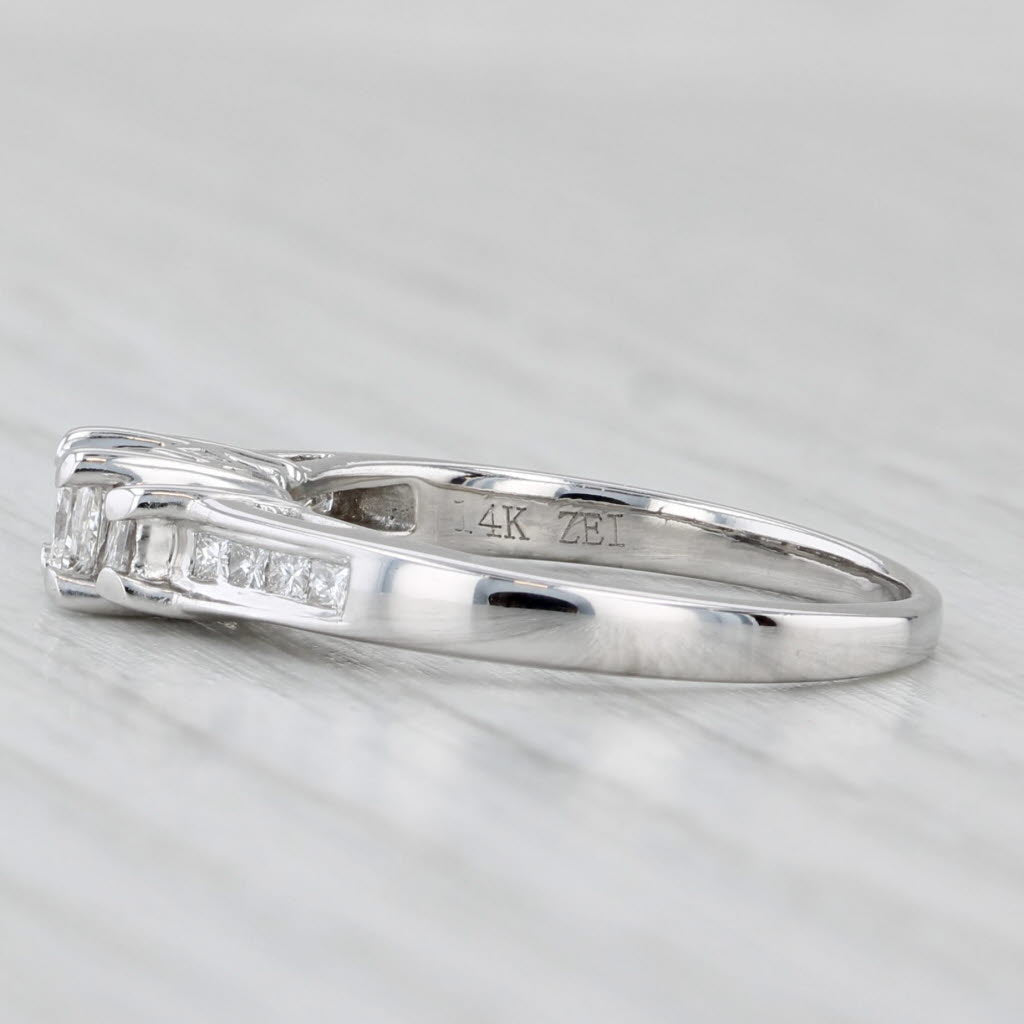 Light Gray 0.50ctw Princess Diamond Engagement Ring 14k White Gold Size 5.75