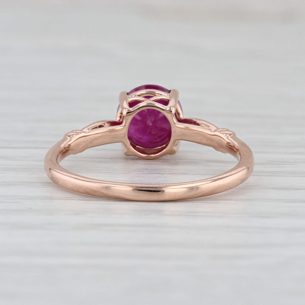 Luxoro 1.50ct Ruby Round Brilliant Solitaire Ring 14k Rose Gold Size 8