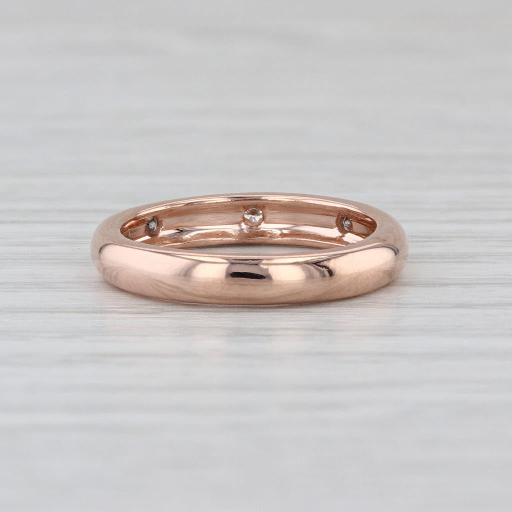 Diamond Dots Eternity Ring 14k Rose Gold Wedding Stackable Band Size 4.25