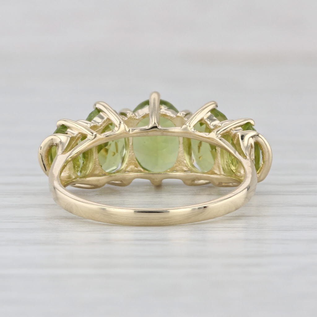 4.78ctw Peridot 5-Stone Ring 14k Yellow Gold Size 7.5
