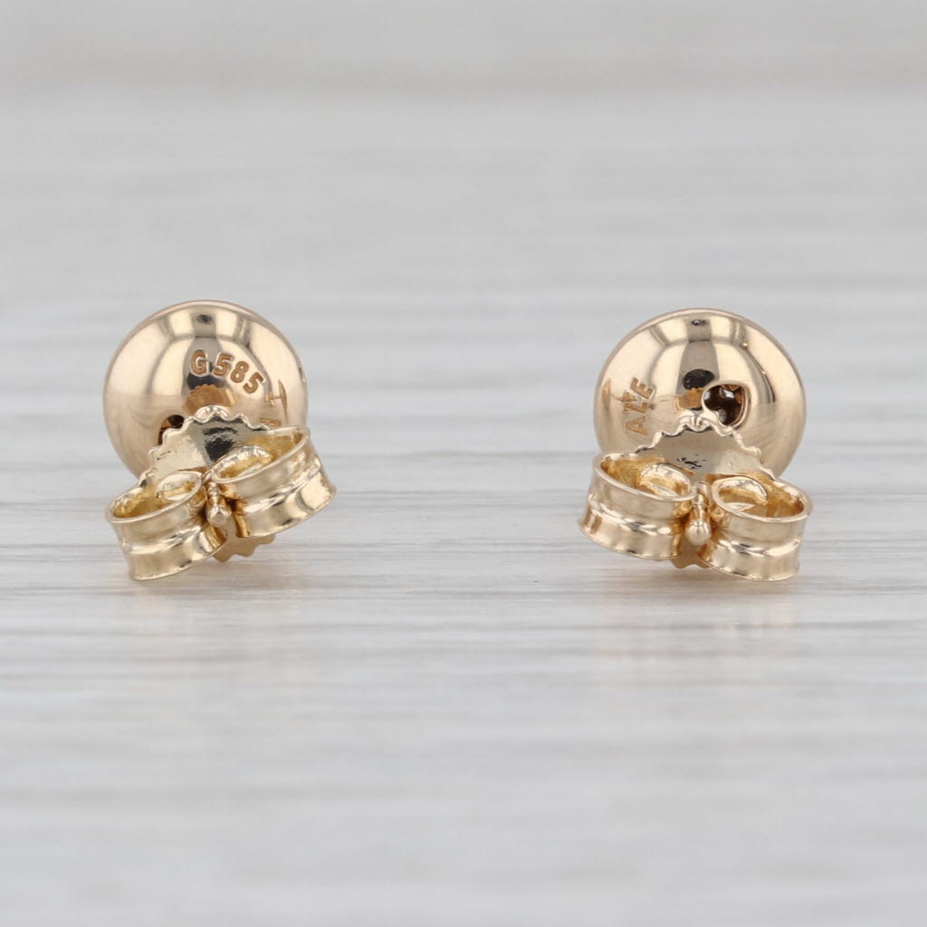 0.15ctw Cubic Zirconia Cluster Stud Earrings 14k Yellow Gold Small Round Studs