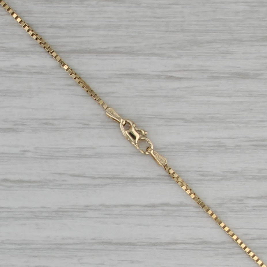 Long 30" 1mm Box Chain Necklace 14k Yellow Gold