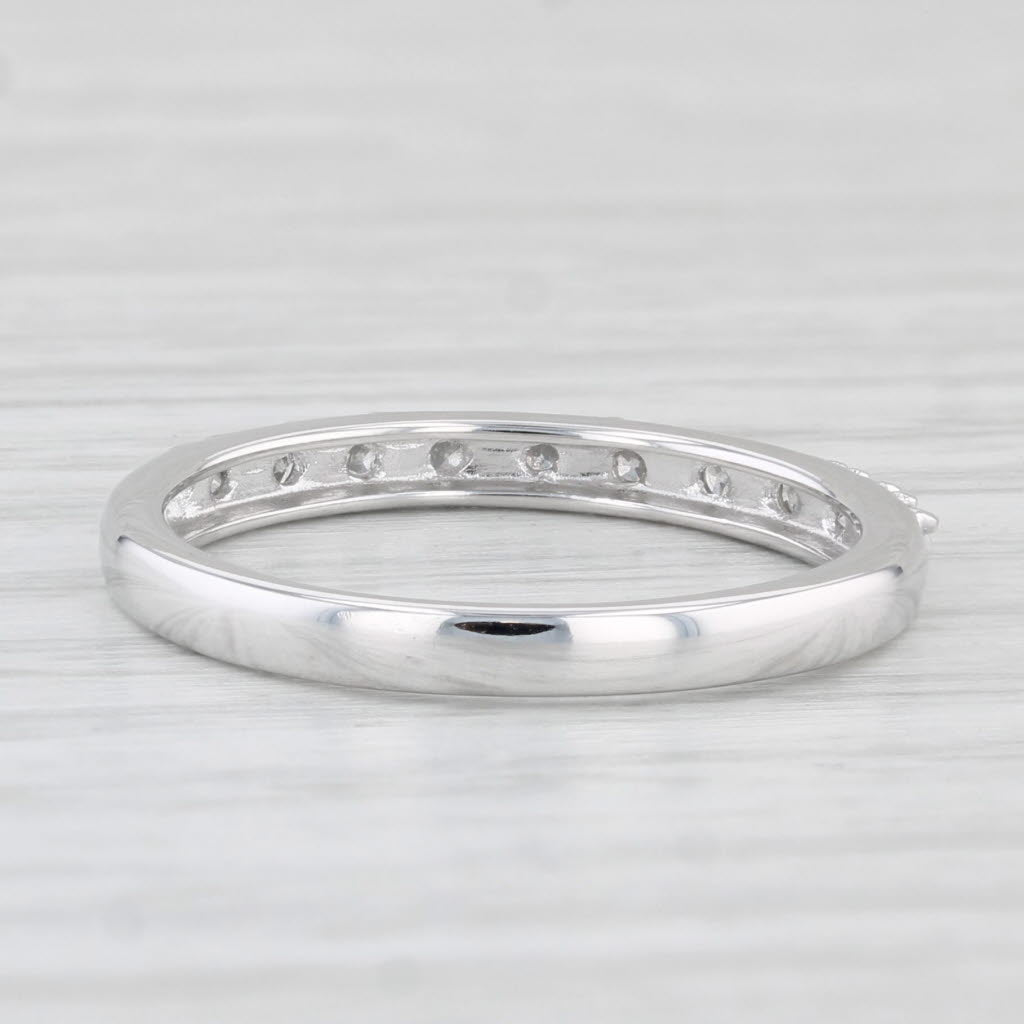 Light Gray 0.20ctw Diamond Wedding Band 10k White Gold Size 7 Stackable Ring Anniversary