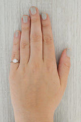 Tan 0.81ctw Emerald Cut Diamond Engagement Ring 14k White Gold Size 6.25 GSI