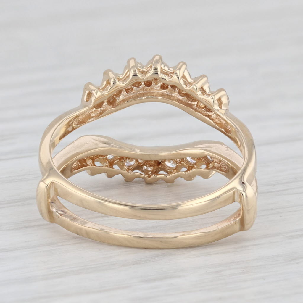 Light Gray 0.40ctw Diamond Ring Jacket 14k Yellow Gold Size 6.5 Guard Bridal Wedding
