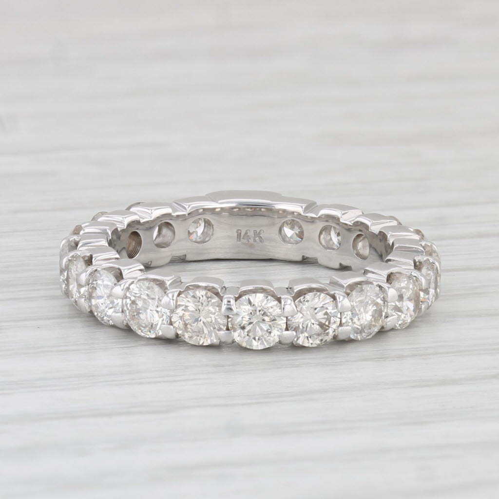Light Gray 3ctw Diamond Eternity Band 14k White Gold Stackable Anniversary Wedding Ring
