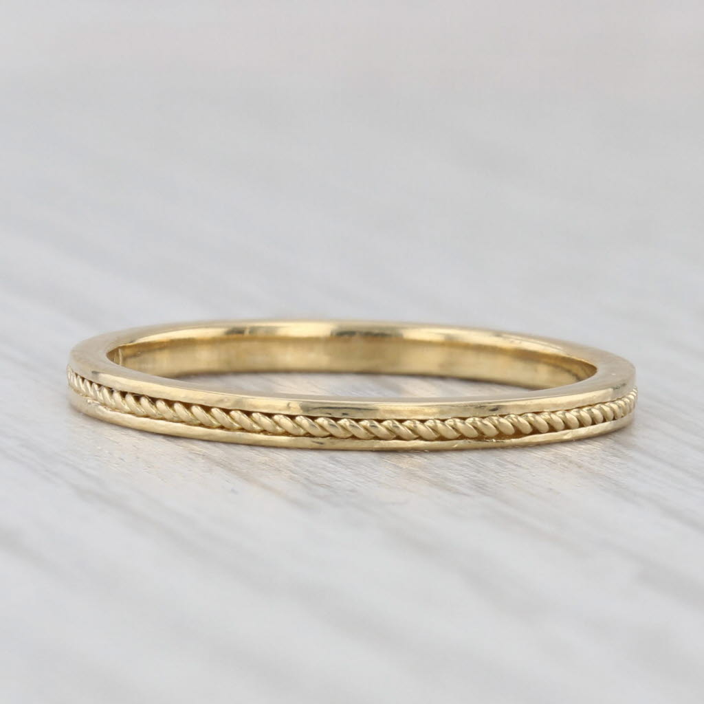 Hidalgo Bead Accented Wedding Band 18k Yellow Gold Size 5.75 Stackable Ring