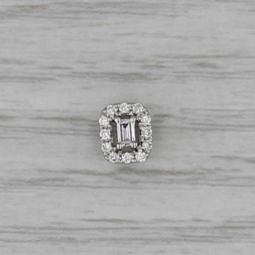 0.12ctw Diamond Pendant 14k White Gold Floating Small Drop