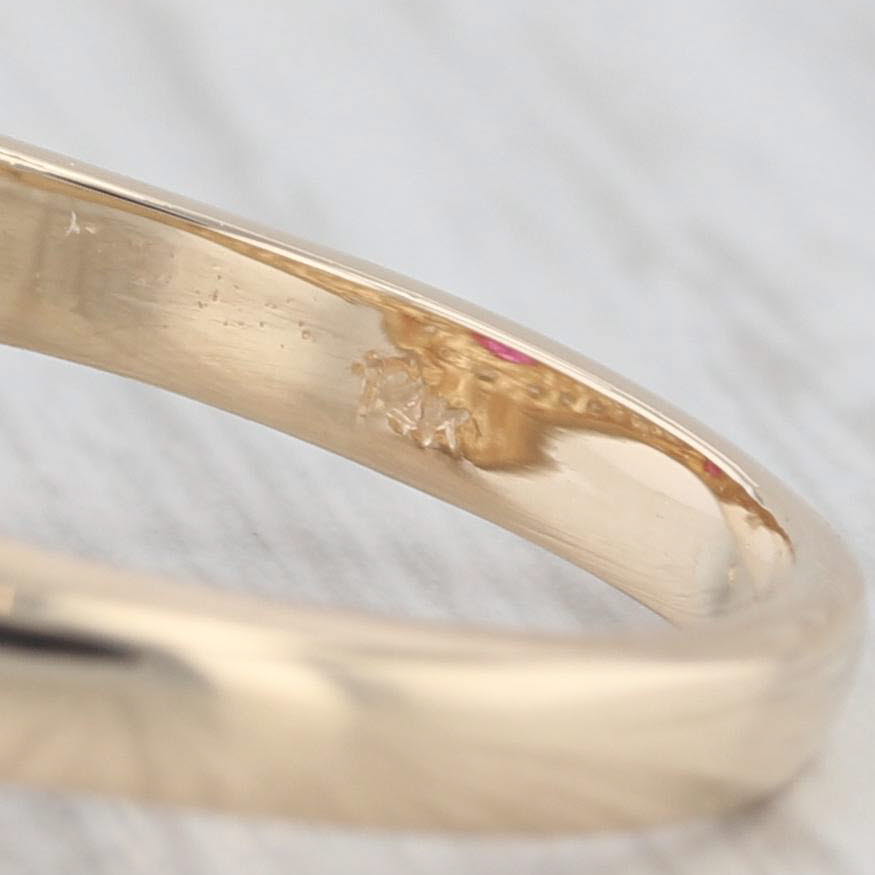 Light Gray 0.70ctw Ruby Diamond Bypass Ring 14k Yellow Gold Size 7.25