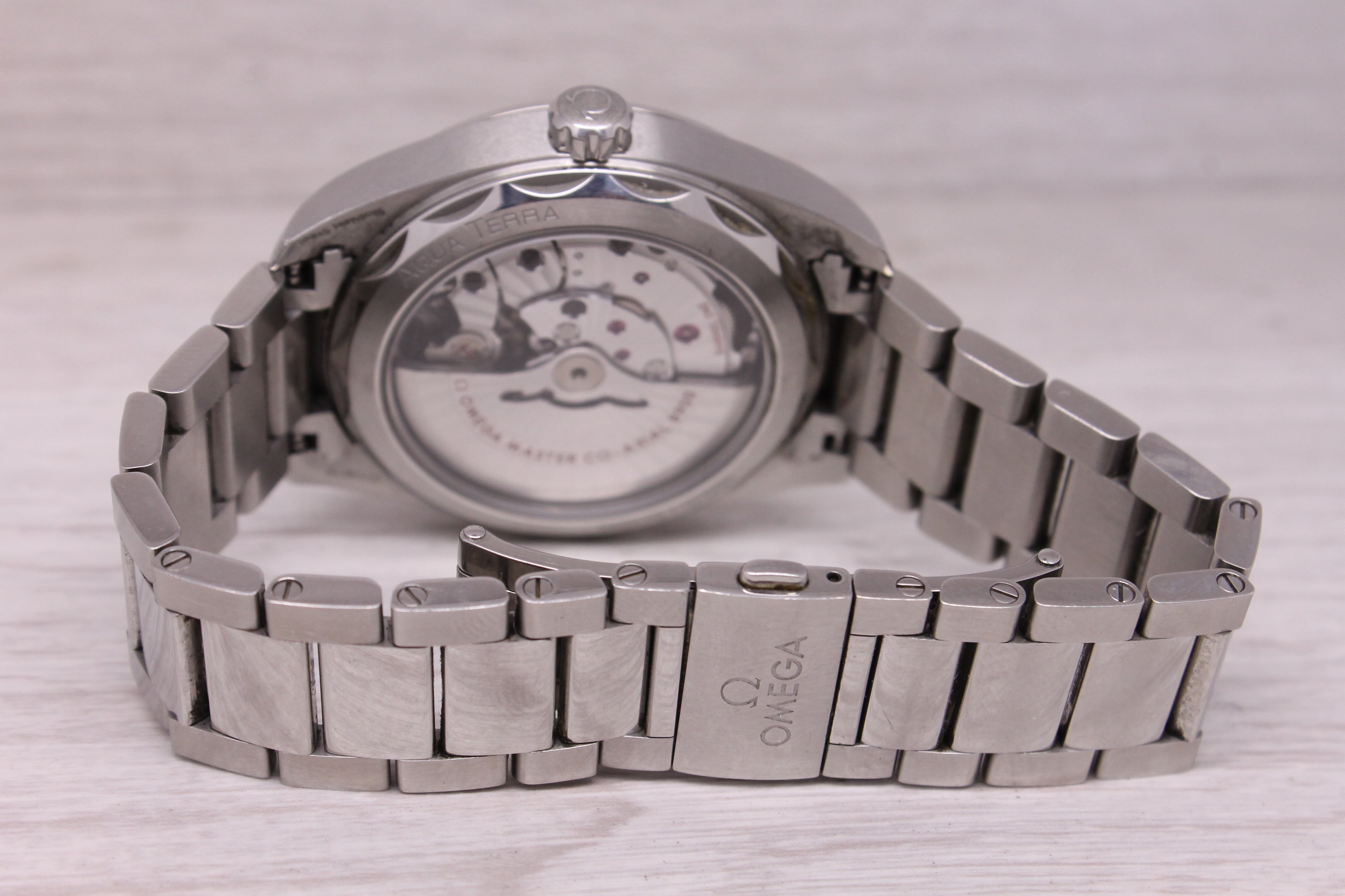 Omega Seamaster Aqua Terra Mens 41mm Steel Automatic Watch w Box Cards Full Set