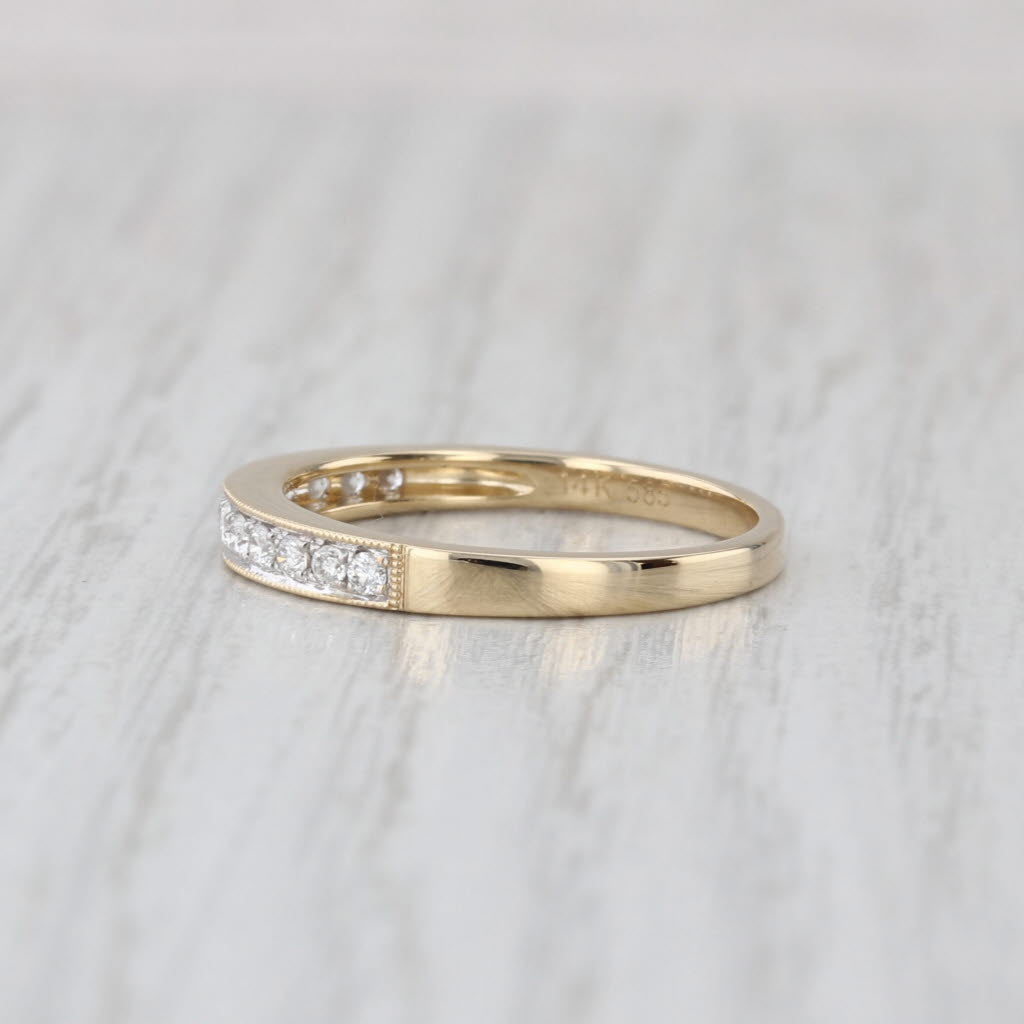 0.23ctw Diamond Wedding Band 14k Yellow Gold Size 6.75 Ring Stackable