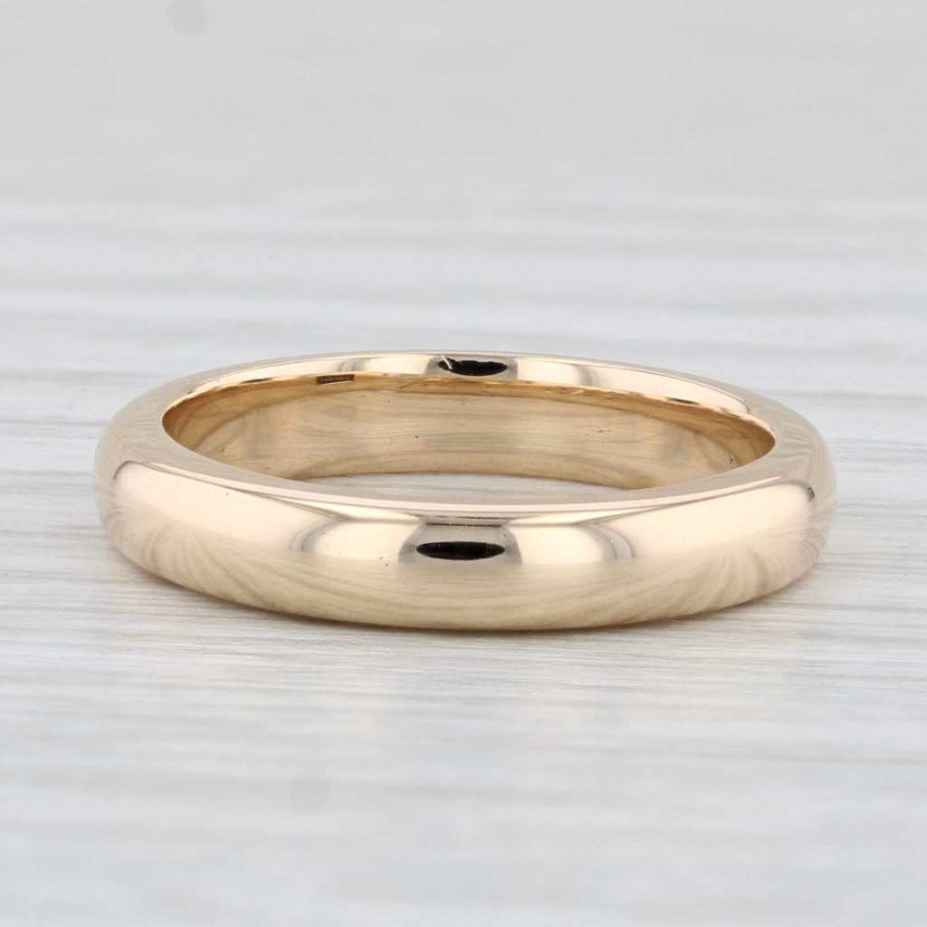 Light Gray Antique Wedding Band 14k Yellow Gold Stackable Ring Size 5.5